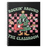 Kerstmis Rockin' Rond De Klas Groovy Leraar Notitieboek (Voorkant)