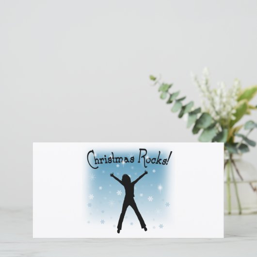 Kerstmis Rocks! Feestdagenkaart (Staand voorkant)