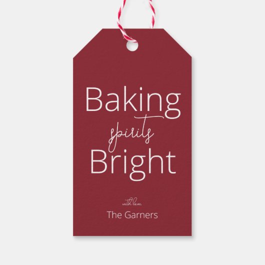 Kerstmis Rode Bakgeesten Cadeaulabel (Achterkant)