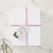 Kerstmis Rode Bakgeesten Cadeaulabel (Met Touw)