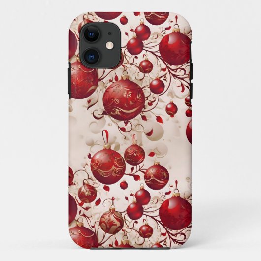 Kerstmis Rode Bellen Patroon Ontwerp Case-Mate iPhone Case (Achterkant)