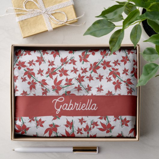 Kerstmis rode bloem botanische aangepaste naam tissuepapier (Geschenk)
