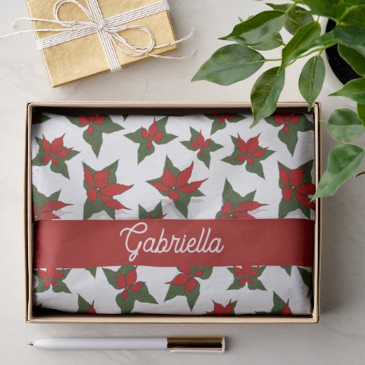 Kerstmis rode bloem botanische aangepaste naam tissuepapier (Geschenk)