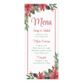 Kerstmis Rode Bloemen Poinsettia Bruiloft Menu (Voorkant)