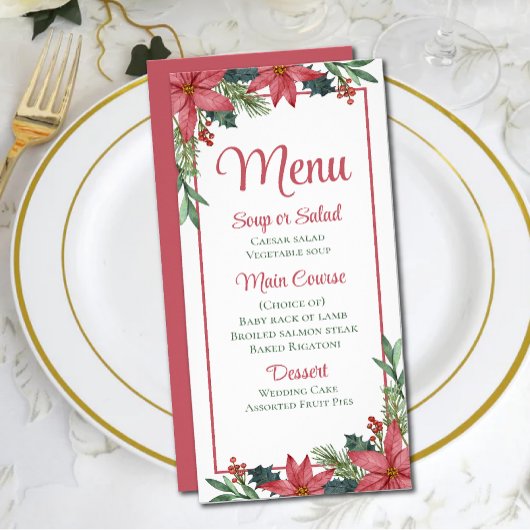 Kerstmis Rode Bloemen Poinsettia Bruiloft Menu