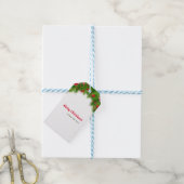 Kerstmis, rode bollen en Cadeaus Cadeaulabel (Met Touw)