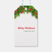 Kerstmis, rode bollen en Cadeaus Cadeaulabel (Voorkant)