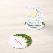 Kerstmis, rode bollen en Cadeaus Kartonnen Onderzetters (Insitu)