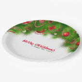 Kerstmis, rode bollen en Cadeaus pap Papieren Bordje (Gekanteld)