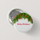 Kerstmis, rode bollen en Cadeaus Ronde Button 3,2 Cm (Voorkant /achterkant)