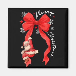 Kerstmis Rode Boog Cadeau Krans Kerstman Vrouwen G Magneet