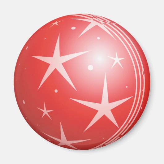 Kerstmis Rode Bubble Sterren & Sparkles Magneet (Voorkant)