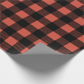 Kerstmis Rode Buffalo Plaid Winter Cadeaupapier (Hoek)