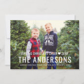 Kerstmis - Rode Buffalo-spelfamilie Foto Feestdagenkaart (Voorkant)