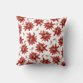Kerstmis Rode Cactus Bloemen Worp Kussen