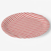 Kerstmis Rode Candy Cane Strepen Papieren Bordje (Gekanteld)
