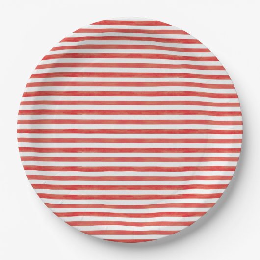 Kerstmis Rode Candy Cane Strepen Papieren Bordje (Voorkant)