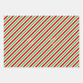 Kerstmis Rode Candy Cane Stripes Gouden Tekst Vaka Inpakpapier Vel (Voorkant 2)