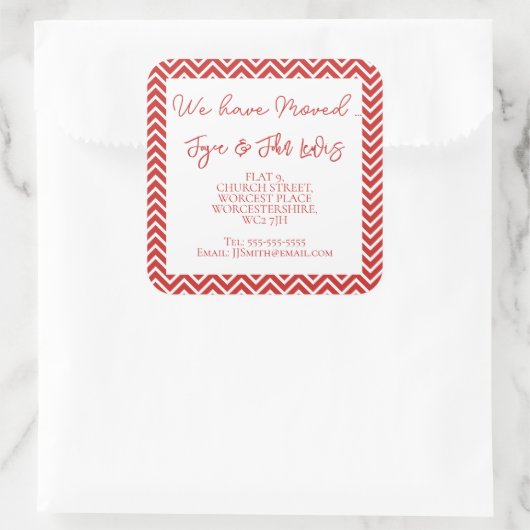 Kerstmis Rode Chevron Retouradres Sticker (Tas)