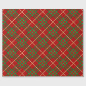 Kerstmis Rode en Gouden Buffel Plaid Cadeaupapier (Vlak)