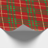Kerstmis Rode en Gouden Buffel Plaid Cadeaupapier (Hoek)