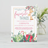 Kerstmis Rode en Groene Favoriete Dingen Feest Kaart (Staand voorkant)