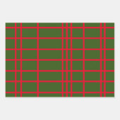 Kerstmis rode en groene geometrische stippen inpakpapier vel (Voorkant)