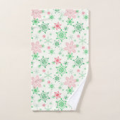 Kerstmis Rode en Groene Sneeuwvlokken Bad Handdoek (Handdoek)