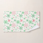 Kerstmis Rode en Groene Sneeuwvlokken Bad Handdoek (Handdoek)