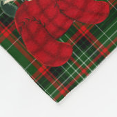 Kerstmis, rode en groene tartan, Scottie Dog Fleece Deken (Hoek)