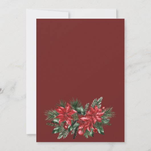 Kerstmis Rode en Groene Winter Feestelijke Bruilof Kaart (Achterkant)