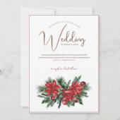 Kerstmis Rode en Groene Winter Feestelijke Bruilof Kaart (Voorkant)