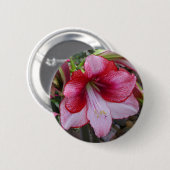 Kerstmis: Rode feestdag Floral Ronde Button 5,7 Cm (Voorkant /achterkant)