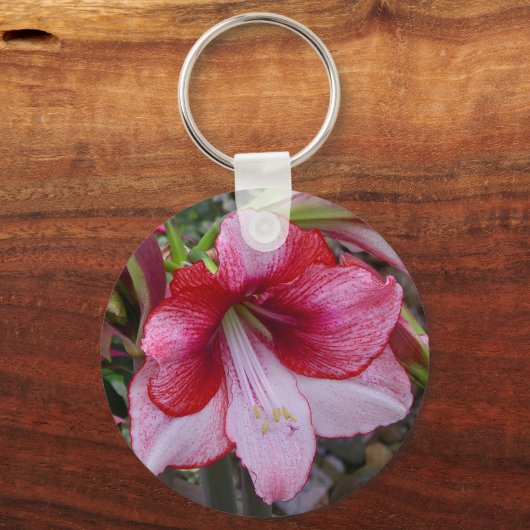 Kerstmis: Rode feestdag Floral Sleutelhanger (Achterkant)