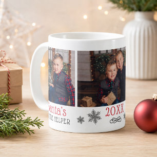 Kerstmis Rode Foto Kerstman Kleine Helper Koffiemok