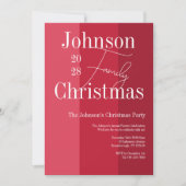 Kerstmis Rode Gestreepte Kerstmis Partij Uitnodigi Kaart (Voorkant)