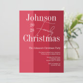 Kerstmis Rode Gestreepte Kerstmis Partij Uitnodigi Kaart (Staand voorkant)