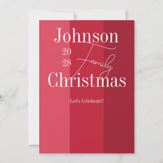 Kerstmis Rode Gestreepte Kerstmis Partij Uitnodigi Kaart (Achterkant)