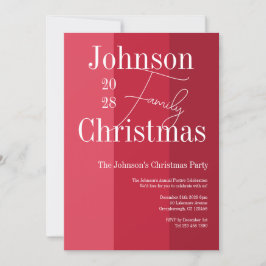 Kerstmis Rode Gestreepte Kerstmis Partij Uitnodigi Kaart