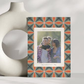 Kerstmis Rode Groene Art Deco Custom Letter Foto Feestdagenkaart