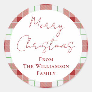 Kerstmis Rode Groene Bessen Groen Familie Ronde Sticker