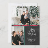 Kerstmis | Rode groene en zwarte multi-foto Feestdagenkaart (Achterkant)