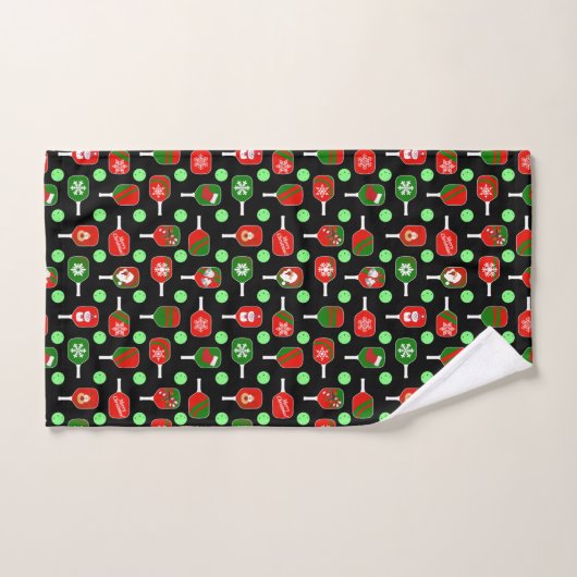 Kerstmis: Rode groene handschoenen: zwart Handdoek (Handdoek)