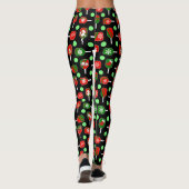 Kerstmis: Rode groene handschoenen: zwart Leggings (Achterkant)