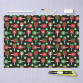 Kerstmis: Rode groene handschoenen: zwart Tissuepapier (Craft)