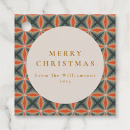 Kerstmis Rode Groene Mid Century Sterren Custom Bedankjes Labels