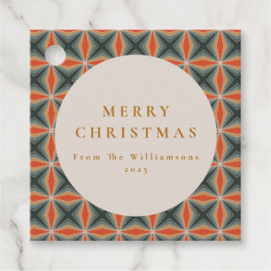 Kerstmis Rode Groene Mid Century Sterren Custom Bedankjes Labels