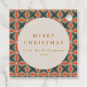 Kerstmis Rode Groene Mid Century Sterren Custom Bedankjes Labels (Achterkant)