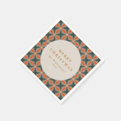 Kerstmis Rode Groene Mid Century Sterren Custom Servet (Hoek)