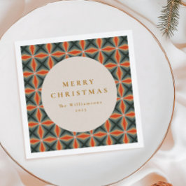 Kerstmis Rode Groene Mid Century Sterren Custom Servet